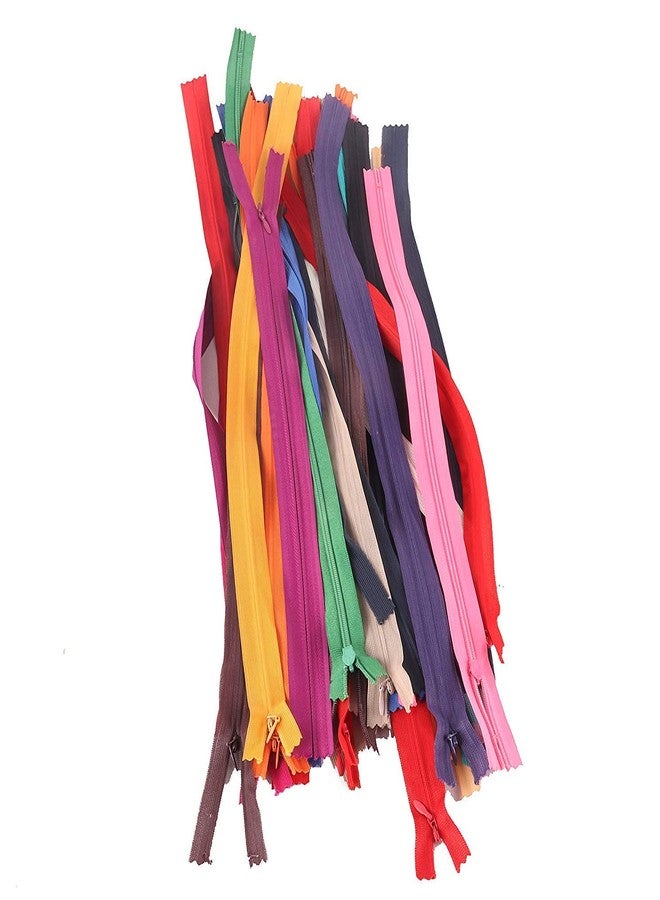 M Fabrics Invisible (Concelled) Zipper with Knit Tape Used in Pants, Children Frocks, Plazos, Dresses - Set of Multicolored 30 Zips (18 Inches) - Image 2